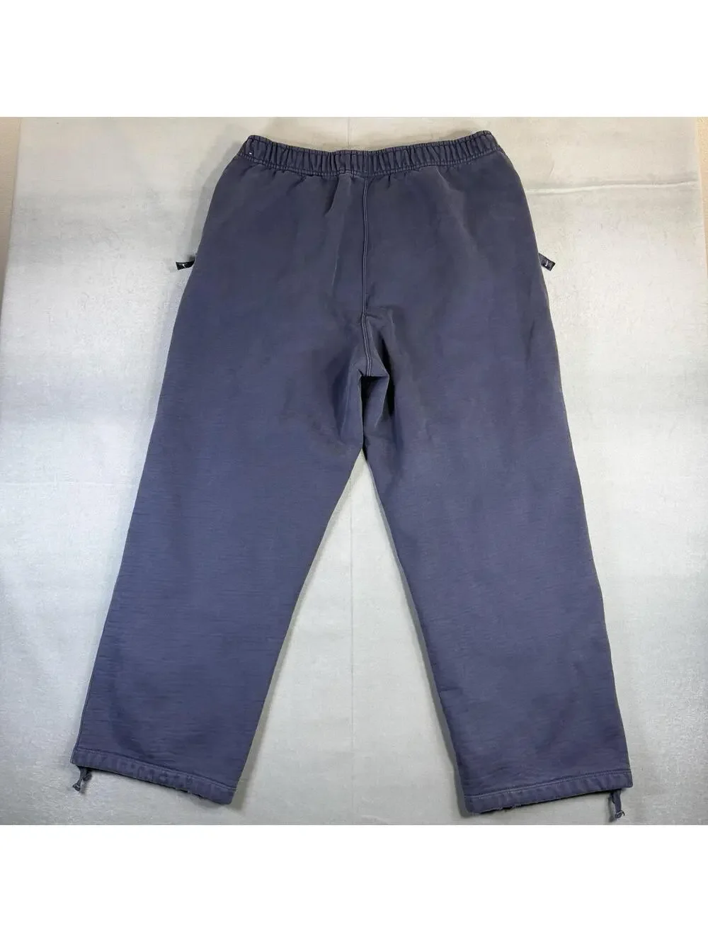 Nike Solo Swoosh Fleece Sweatpants Mens XXL Navy Blue Open Hem Heavy Fleece